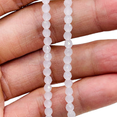 4mm Thunder Polish Round Cut White Jade