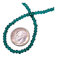 3mm Thunder Polish Glass Crystal Roundel Cut Green Zircon