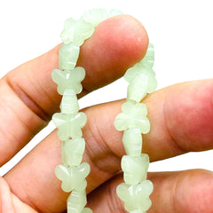 10mm Butterfly Glass Crystal Green Jade