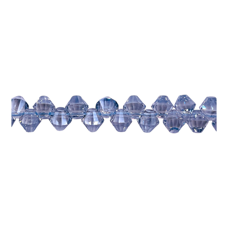 6mm Thunder Polish Glass Crystal Bicone Top Drilled Gray Blue