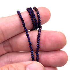 2mm Thunder Polish Glass Crystal Roundel Cut Purple Light
