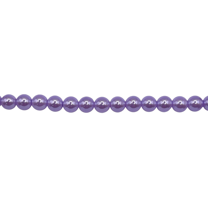 4mm Round Thunder Polish Glass Pearl Lavender