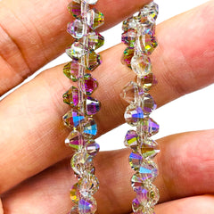 6mm Thunder Polish Glass Crystal Bicone Top Drilled Magic Purple