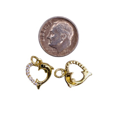 12x12mm Dolphin Heart Charm