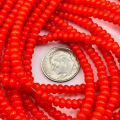 4x3mm Thunder Polish Glass Crystal Smooth Roundel Orange Jade