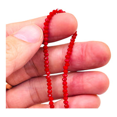 3mm Thunder Polish Glass Crystal Roundel Cut Ruby Jade