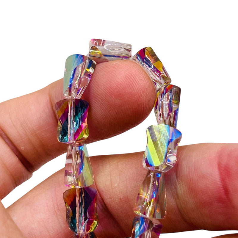 10x8mm Twisted Bow Tie Glass Crystal Violet Dream
