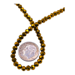 4mm Thunder Polish Glass Crystal Roundel Cut Gold
