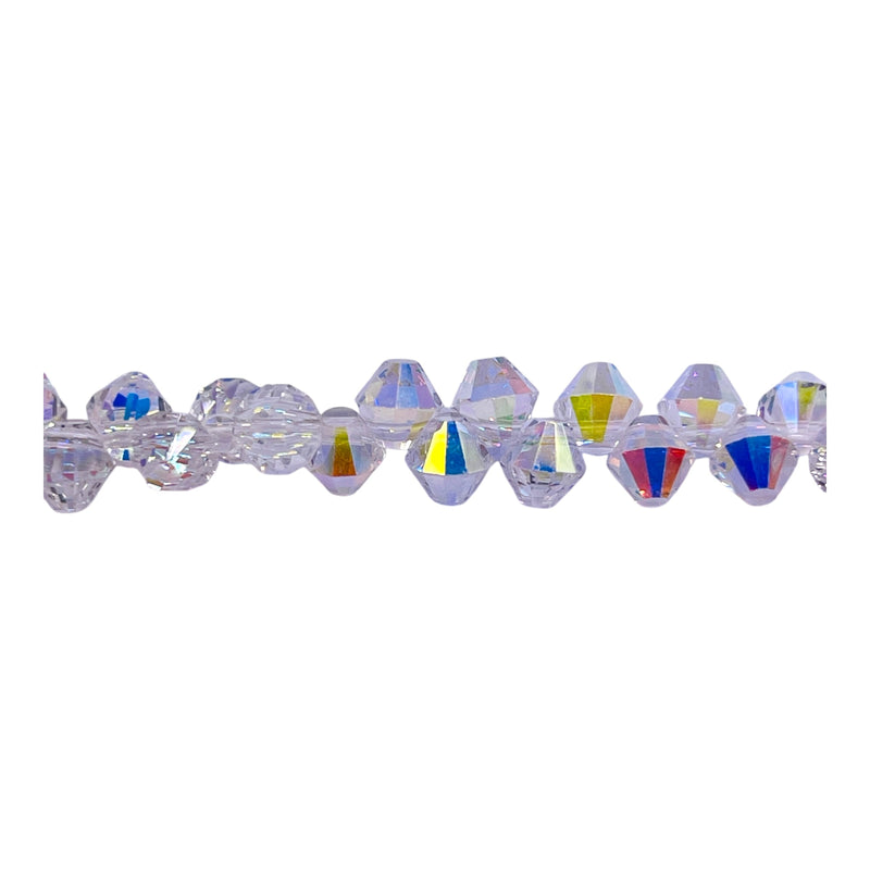 6mm Thunder Polish Glass Crystal Bicone Top Drilled Super AB