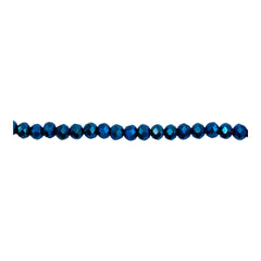 3mm Thunder Polish Glass Crystal Roundel Cut Blue Light