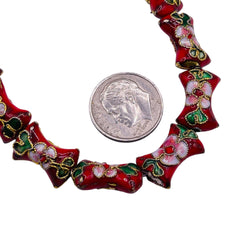 15x10mm Pillow Cloisonne Red