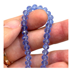 6mm Thunder Polish Glass Crystal Roundel Cut Lt Sapphire
