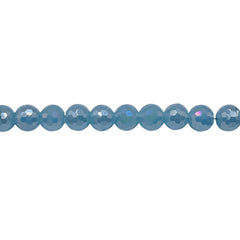6mm Thunder Polish Round Disco Cut Aquamarine Jade Super AB