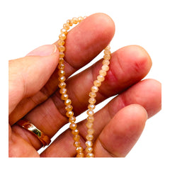 3mm Thunder Polish Glass Crystal Roundel Cut Gold Plated Jade
