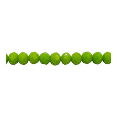 6mm Thunder Polish Glass Crystal Roundel Cut Olive Green Jade