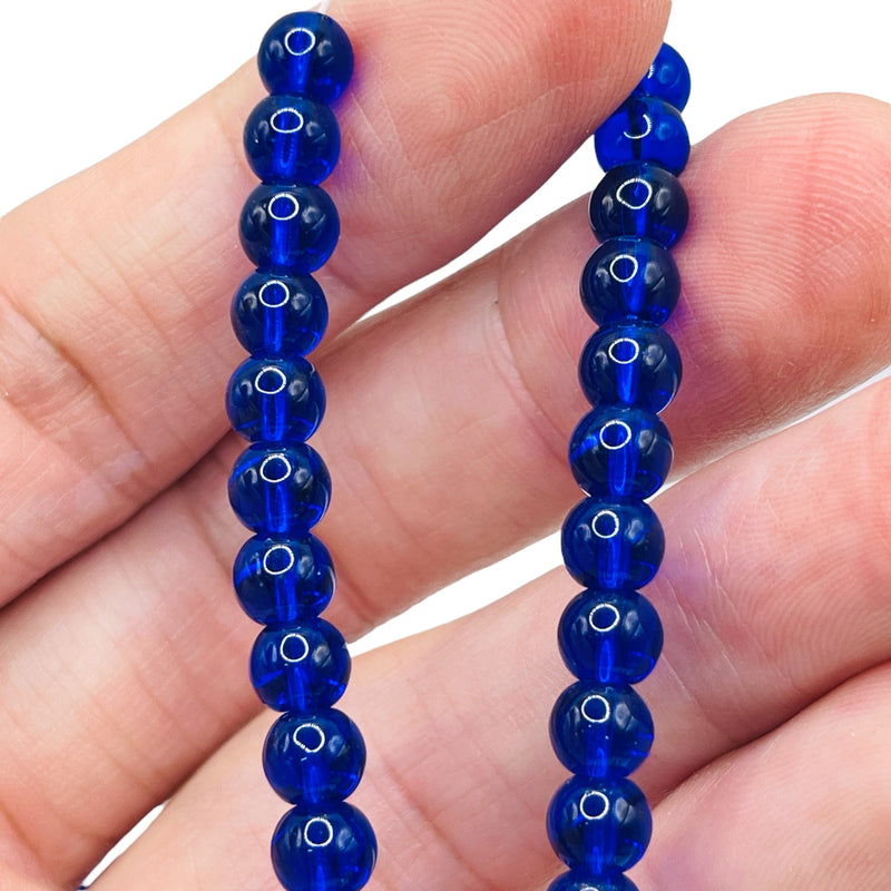 6mm Thunder Polish Round Dark Sapphire