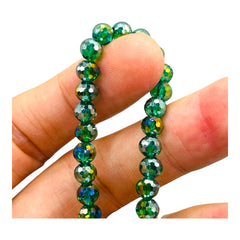 6mm Thunder Polish Round Disco Cut Green Zircon Super AB