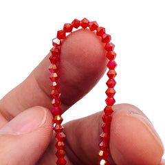 3mm Thunder Polish Glass Crystal Bicone Red AB