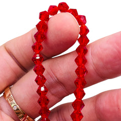 6mm Thunder Polish Glass Crystal Bicone Red