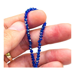 3mm Thunder Polish Glass Crystal Roundel Cut Dark Sapphire AB