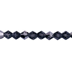 6mm Thunder Polish Glass Crystal Bicone Half Silver