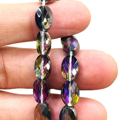 10x8mm Oval Glass Crystal Dark Violet Dream