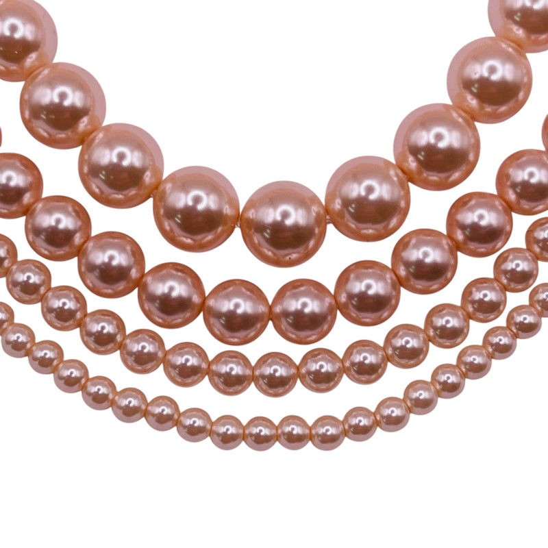 4mm Round Thunder Polish Glass Pearl Peach