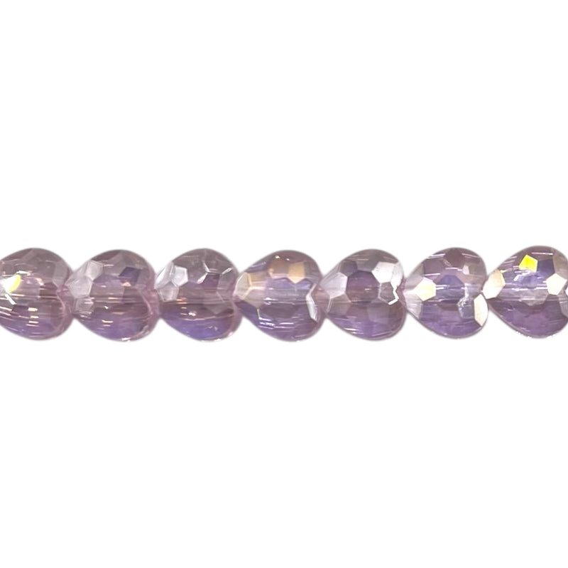 8mm Heart Glass Crystal Rosaline AB