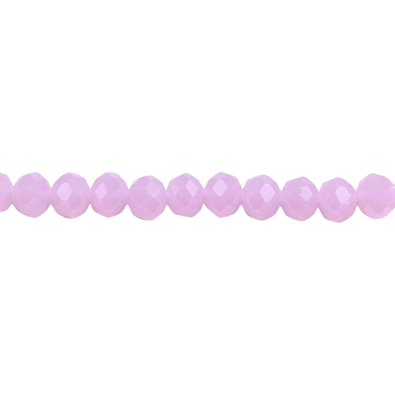 6mm Thunder Polish Glass Crystal Roundel Cut Rose Jade