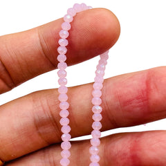3mm Thunder Polish Glass Crystal Roundel Cut Rose Jade AB