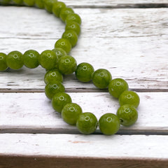 Dyed Jade Round Lt. Olivine