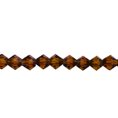 6mm Thunder Polish Glass Crystal Bicone Med. Smoked Topaz