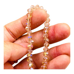 6mm Thunder Polish Glass Crystal Roundel Cut Silver Champagne AB