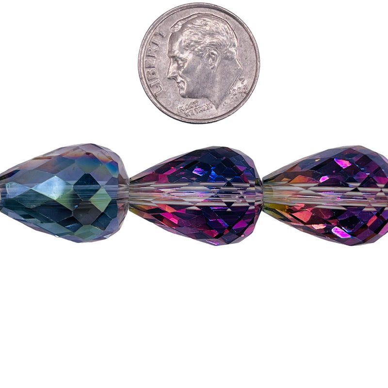 18x13mm Tear Drop Glass Crystal Violet Dream