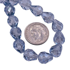 9x8mm Teardrop Glass Crystal Gray Blue