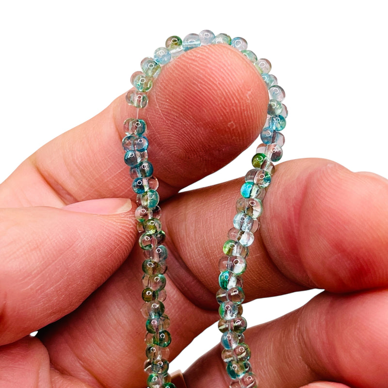4.5mm Thunder Polish Glass Crystal Peanut Tropical Lagoon