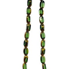 6x3mm Oval Glass Crystal Gold Edge Peridot