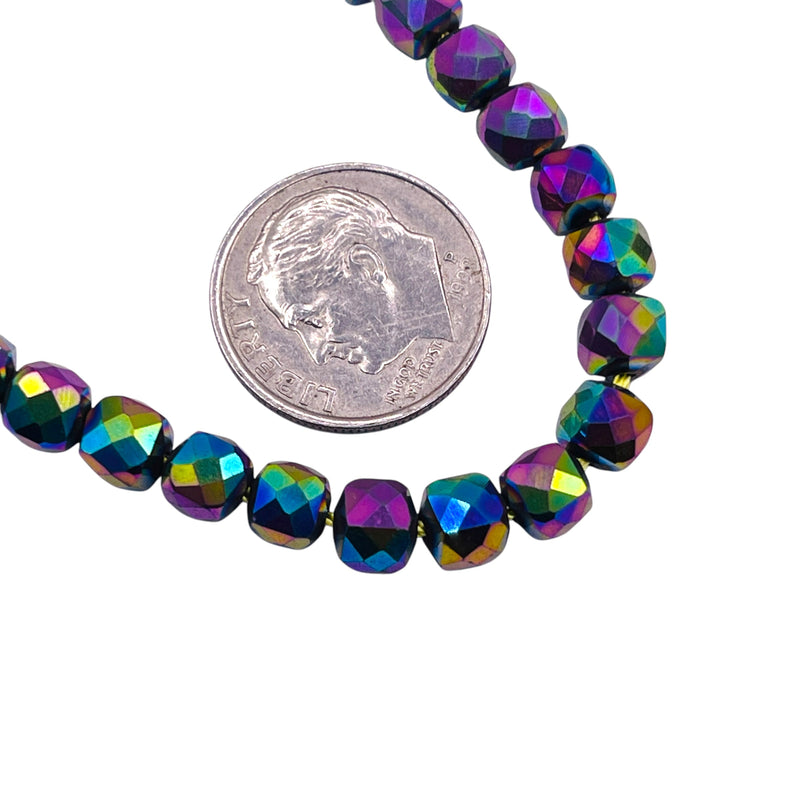 Beadorea Live: BL23 5x5mm Cube Hematite Rainbow