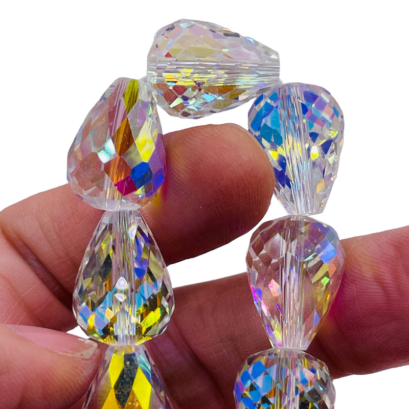 18x13mm Tear Drop Glass Crystal Super AB