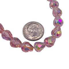 9x8mm Teardrop Glass Crystal Peach Super AB