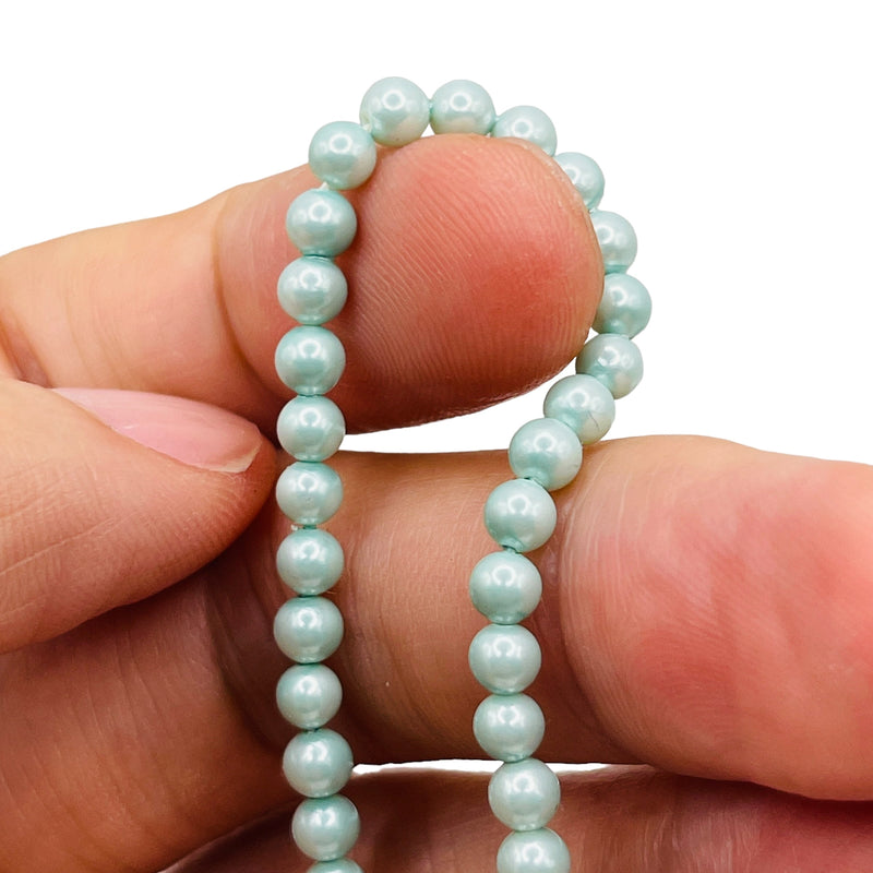 4mm Round Shell Pearl Mint