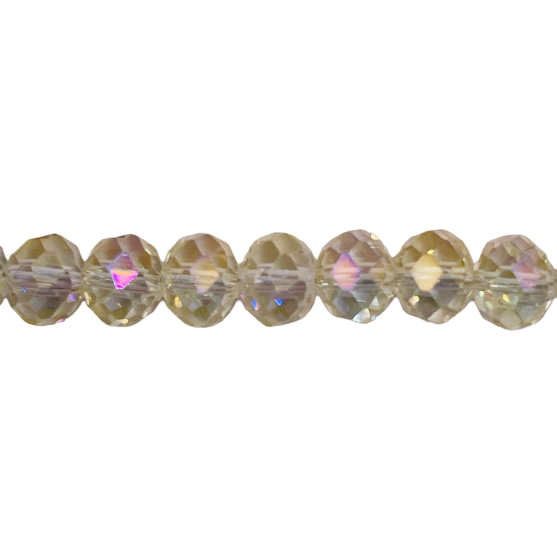 8mm Thunder Polish Glass Crystal Roundel Cut Magic Gold