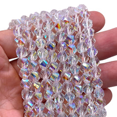 8mm Round Twisted Glass Crystal Super AB