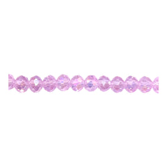 6mm Thunder Polish Glass Crystal Roundel Cut Rosaline AB