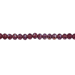 4mm Thunder Polish Glass Crystal Roundel Cut Med. Amethyst