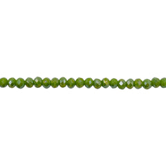 3mm Thunder Polish Glass Crystal Roundel Cut Olive Green Jade AB