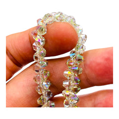 6mm Thunder Polish Glass Crystal Bicone Top Drilled Green Blossom