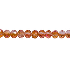 6mm Thunder Polish Glass Crystal Roundel Magic Orange