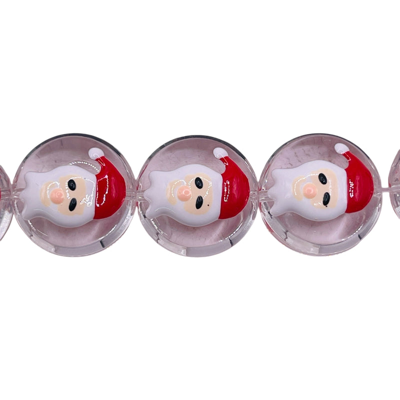 18mm Coin Lampwork Glass Santa