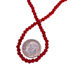 3mm Thunder Polish Glass Crystal Roundel Cut Red